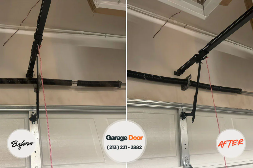 Before and after: garage door repair Winfield, KS